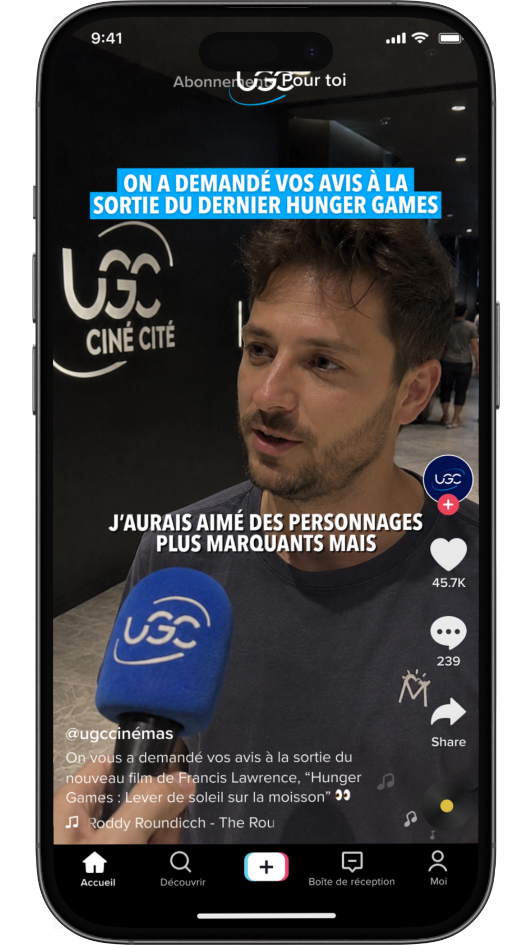 Keyframes du micro-trottoir à la sortie d’une séance UGC, frame 1